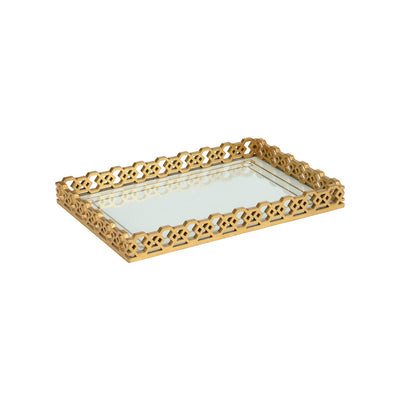 Chelsea House Alexis Glass Gold Tray