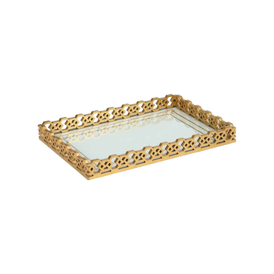 Chelsea House Alexis Glass Gold Tray