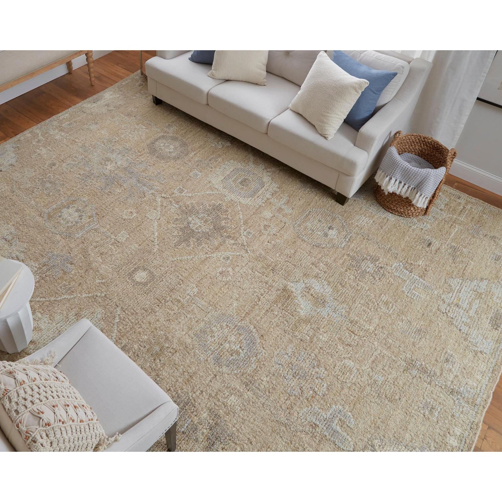 Feizy Grafton 69F8F Transitional Floral & Botanical Rug in Tan/Gray/Ivory