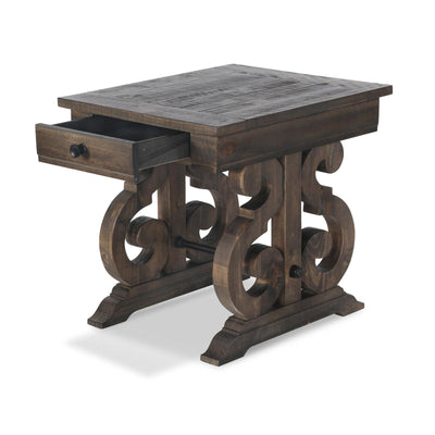 Magnussen Home Bellamy Peppercorn Rectangular End Table