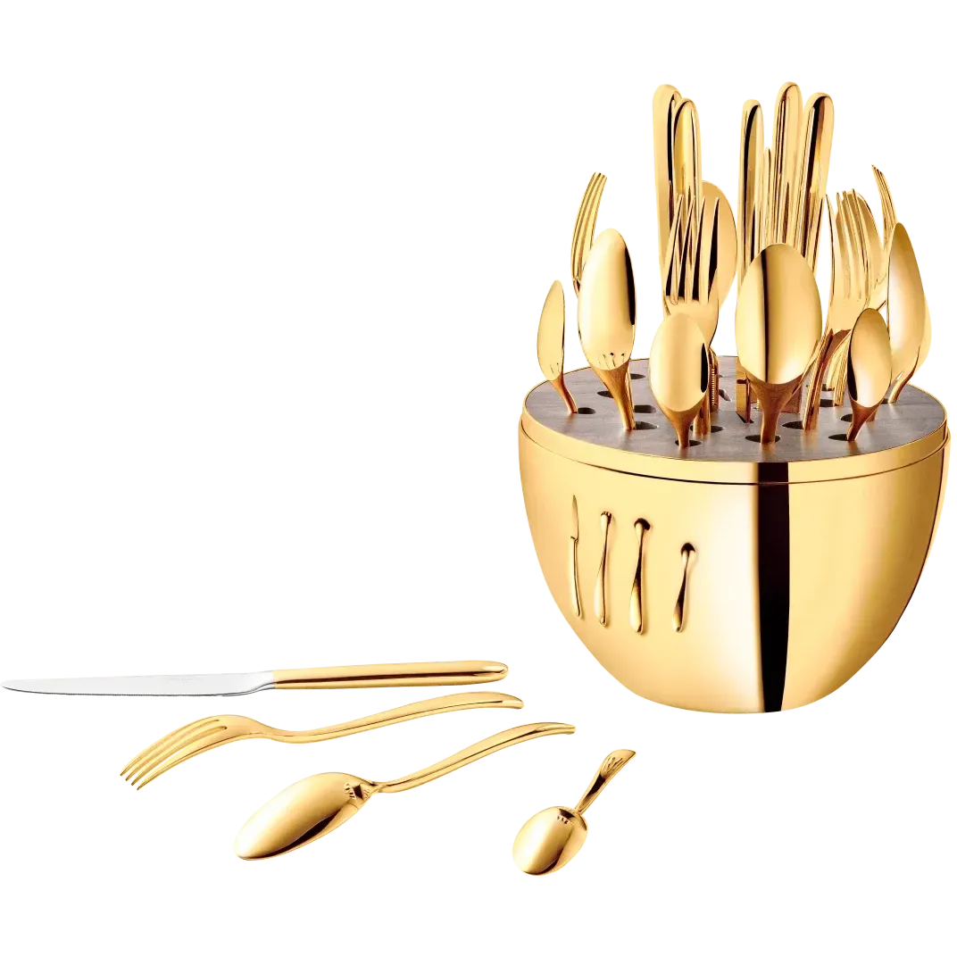 Christofle Mood Gold 24-Carat 24-Piece Gold Flatware Set