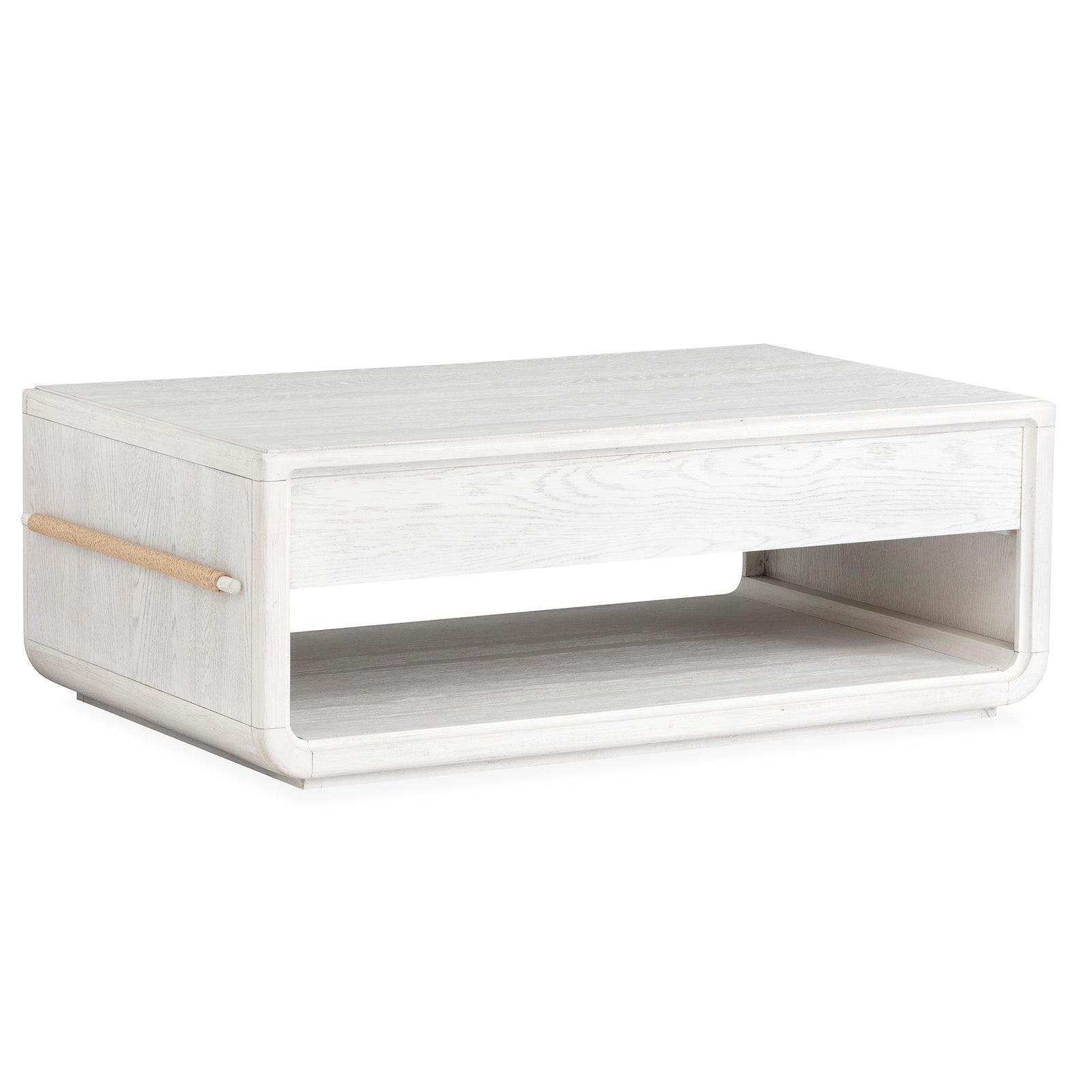 Salt Life Home Sunset Cove Moonlight Pearl Rectangular Cocktail Table with Casters