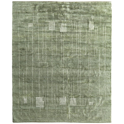 Feizy Agape 69HBF Modern Abstract Rug in Green/Ivory