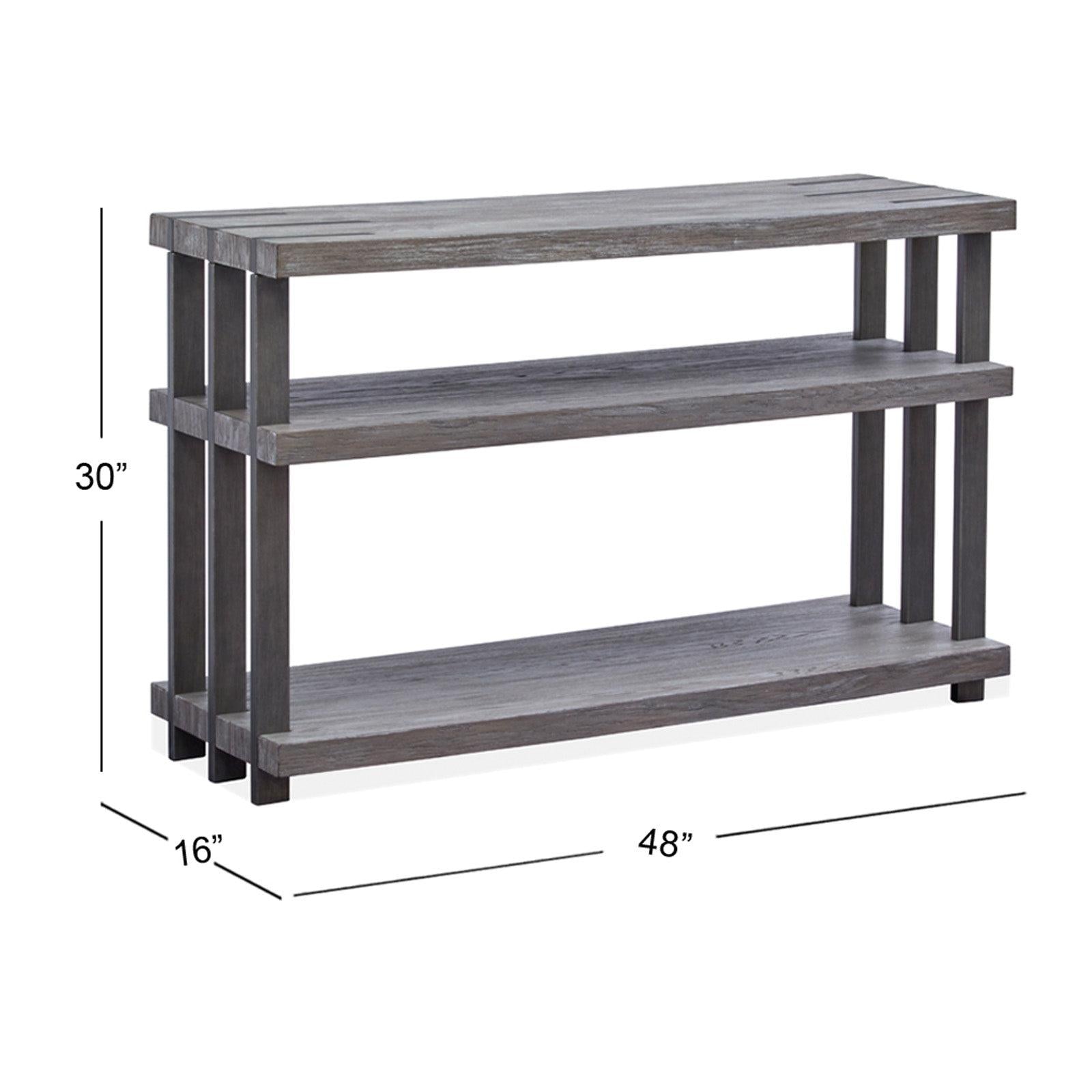 Magnussen Home Eldridge Weathered Gravel And Satin Bronze Rectangular Sofa Table