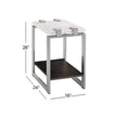 Magnussen Home Paradox Pearl White And Roasted Almond And Brushed Platinum Rectangular Accent Table