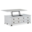 Magnussen Home Heron Cove Chalk White Lift Top Storage Cocktail Table With Casters