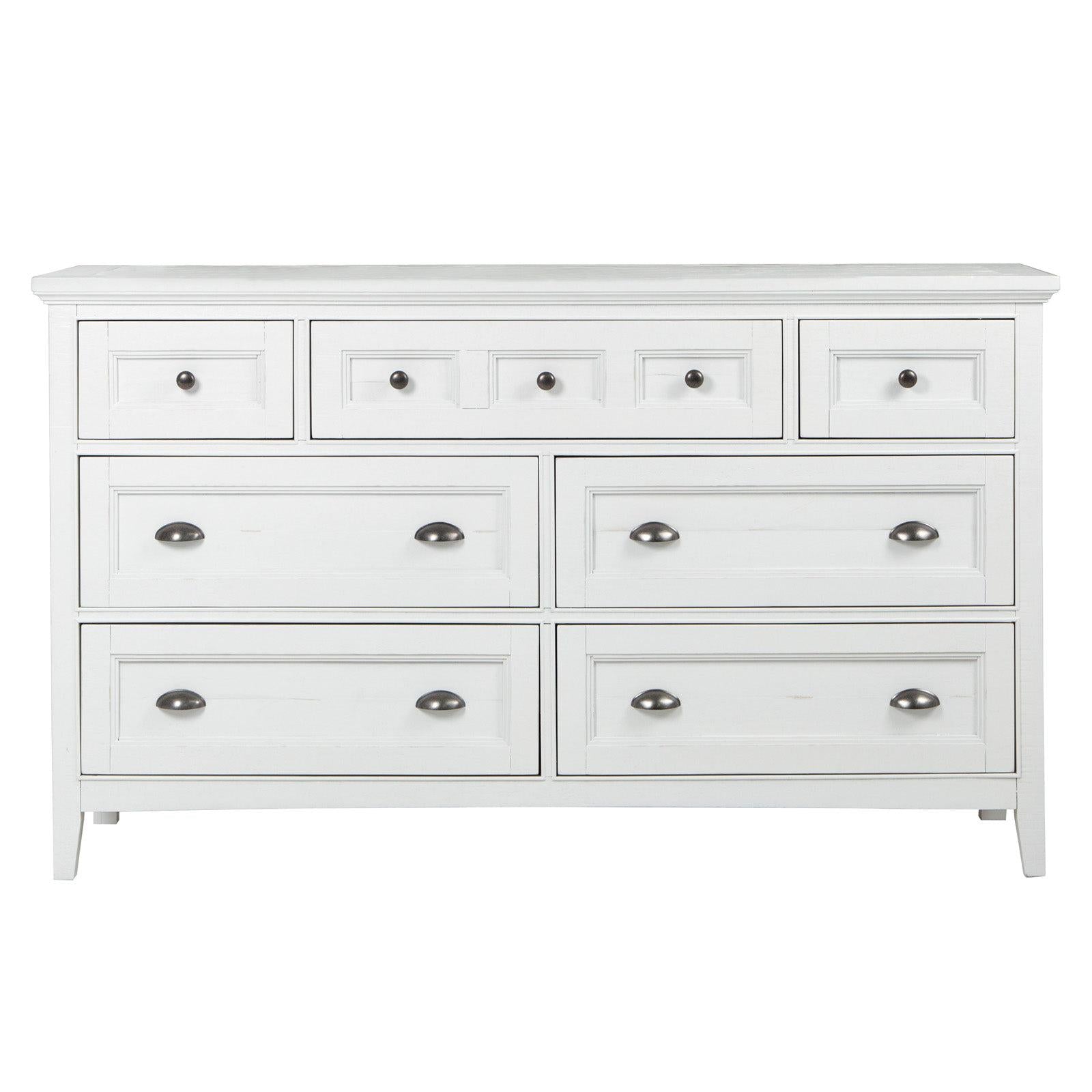 Magnussen Home Heron Cove Chalk White & Dovetail Grey Drawer Dresser