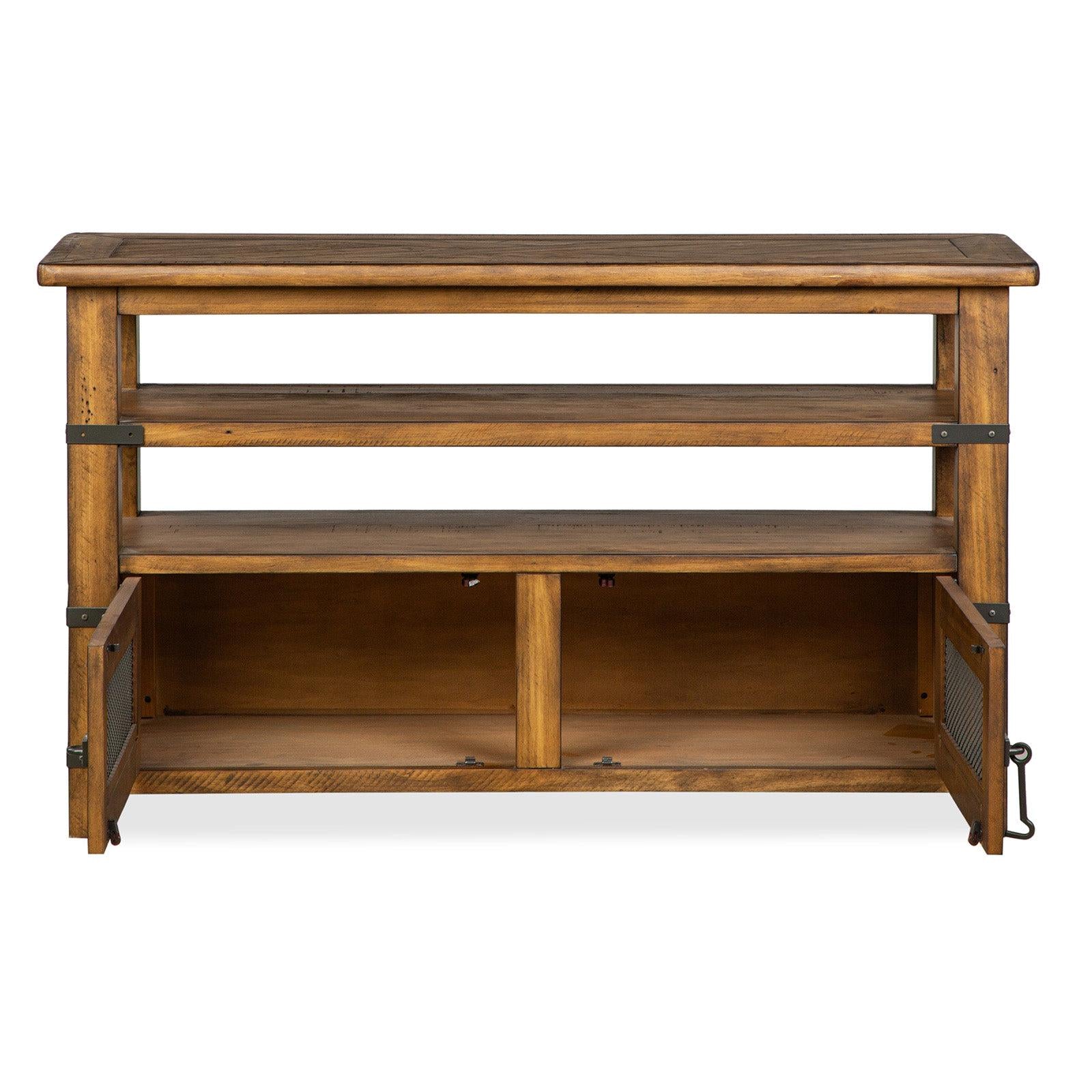 Magnussen Home Chesterfield Farmhouse Timber Rectangular Sofa Table