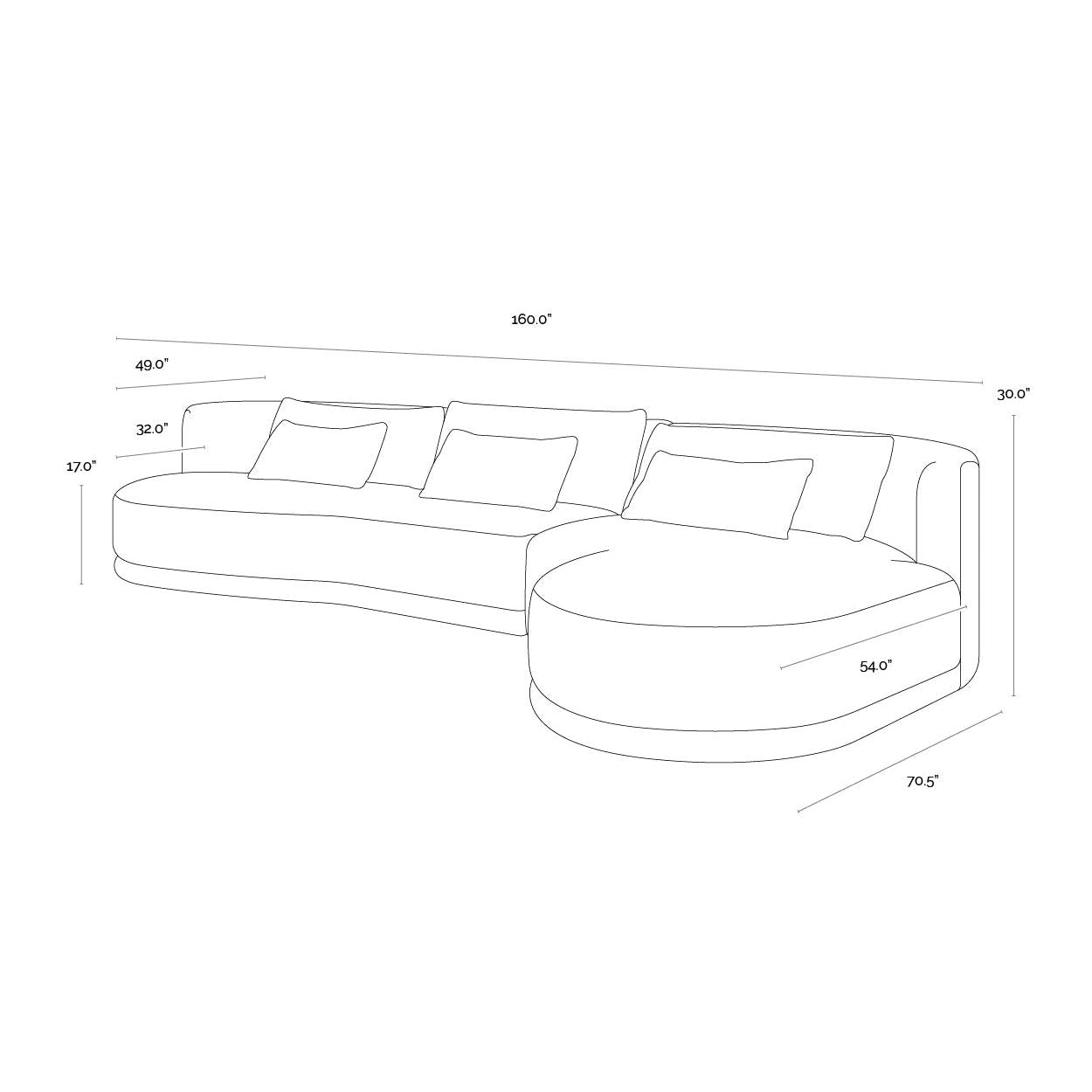 Sunpan Laken Sofa Chaise, RAF Clearance