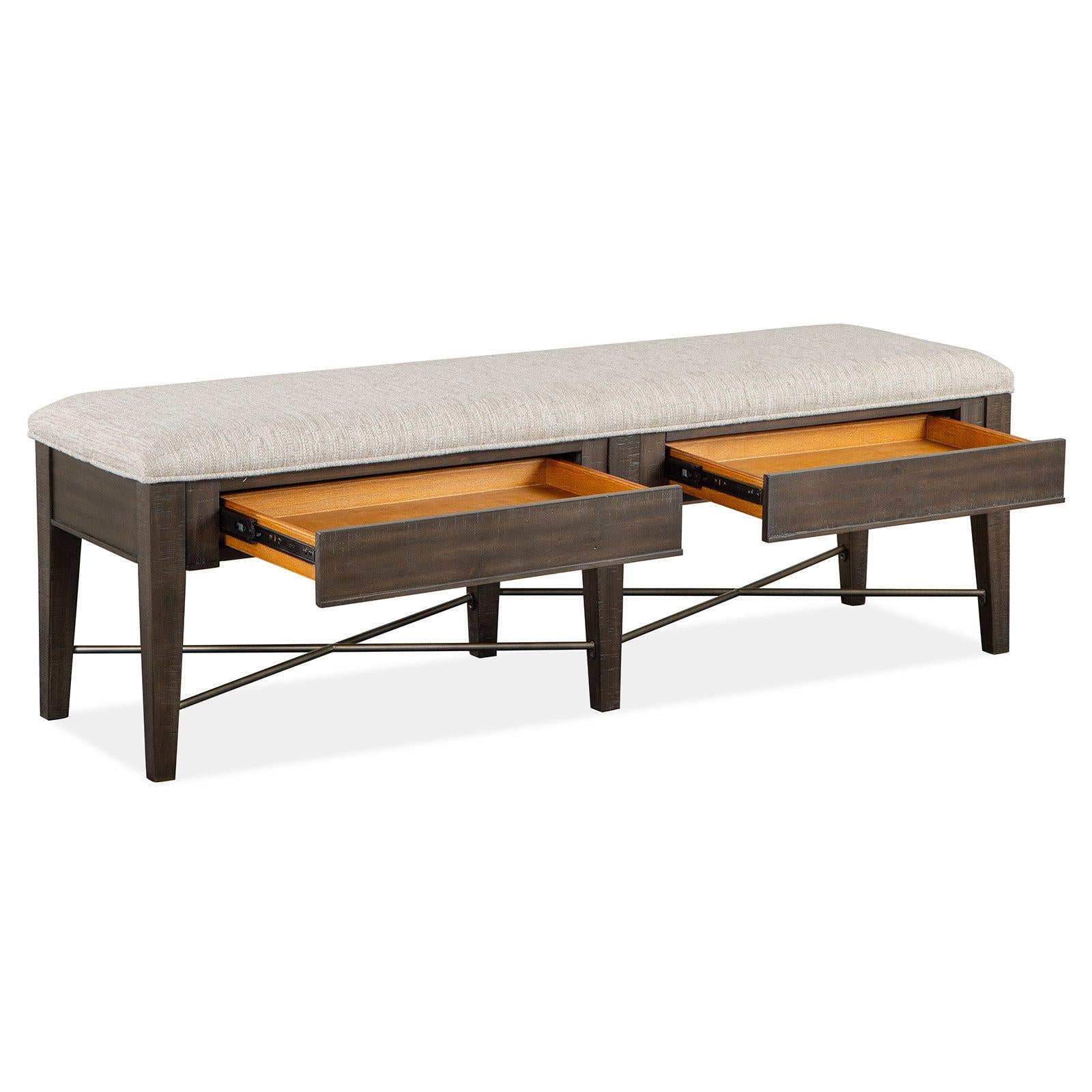 Magnussen Home Westley Falls Graphite Upholstered Bench