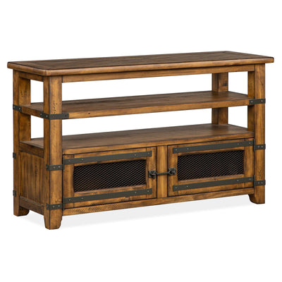 Magnussen Home Chesterfield Farmhouse Timber Rectangular Sofa Table