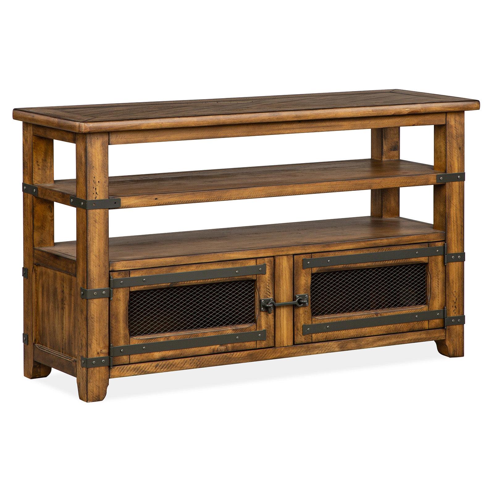 Magnussen Home Chesterfield Farmhouse Timber Rectangular Sofa Table
