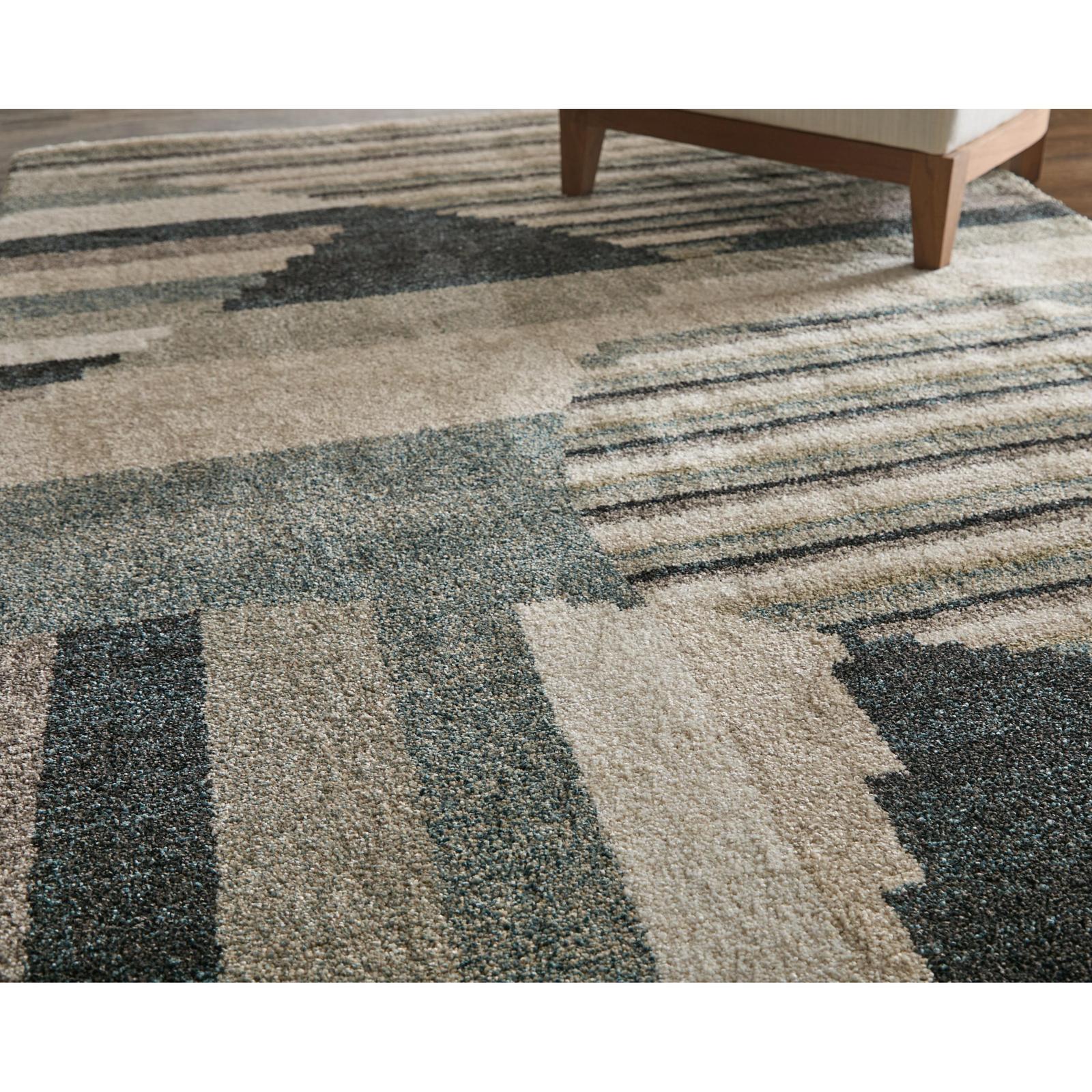 Feizy Richmond 39R4F Modern Abstract Rug in Ivory/Gray/Blue