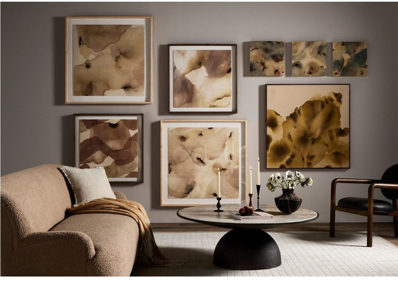 Four Hands Corbett Large Coffee Table-Crm Taupe Mrb