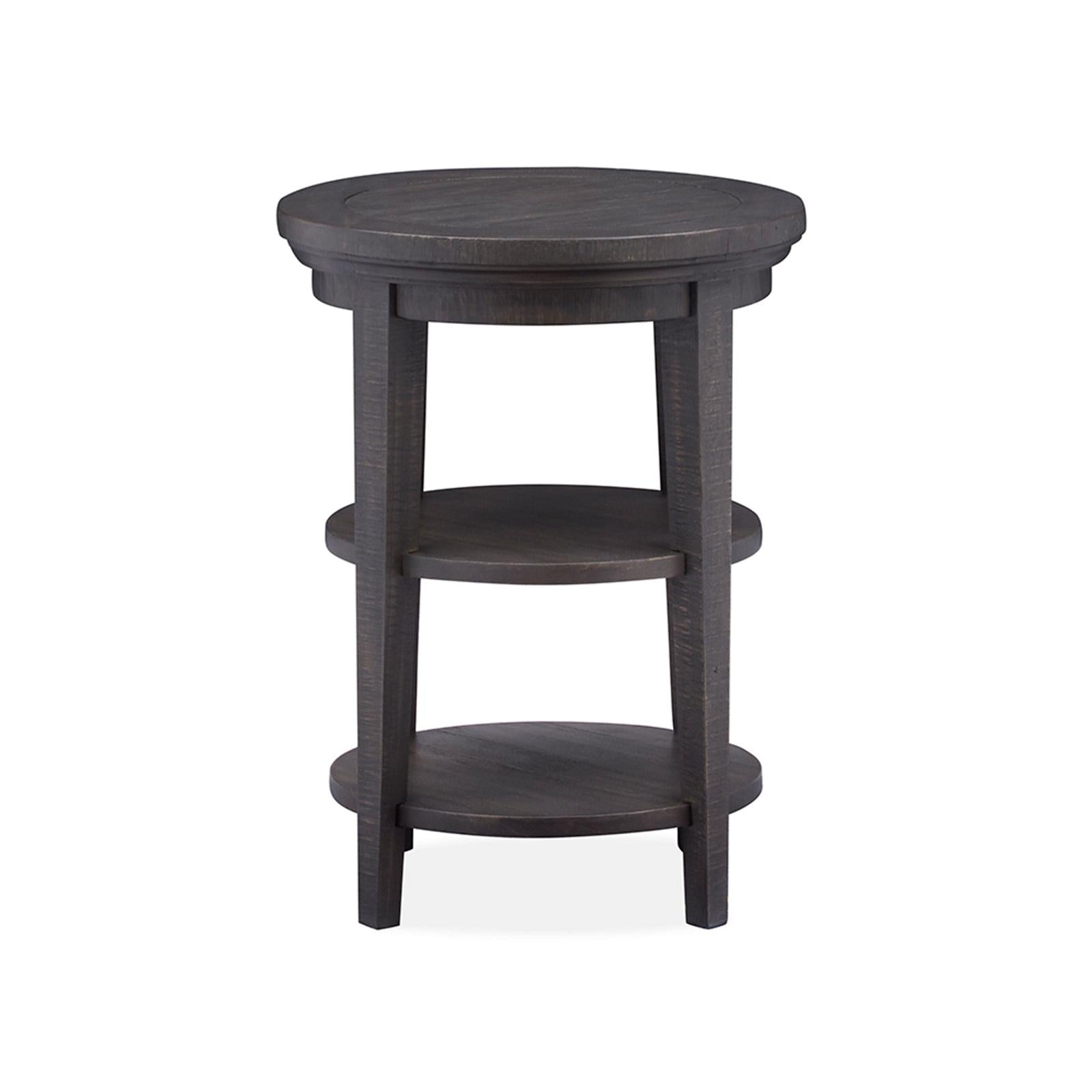 Magnussen Home Westley Falls Graphite Round Accent End Table