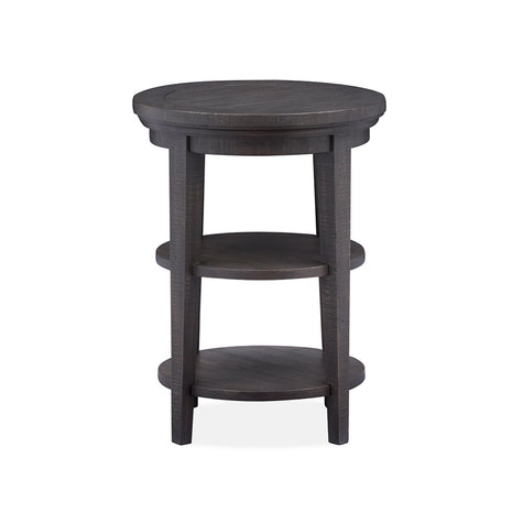 Magnussen Home Westley Falls Graphite Round Accent End Table