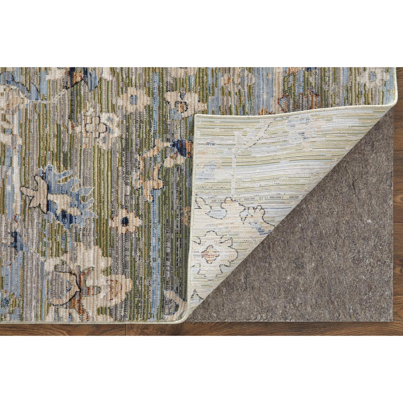 Feizy Melrose 39P3F Traditional Floral & Botanical Rug in Green/Ivory/Blue