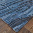 Feizy Kawai 8983F Modern Abstract Rug in Blue/Black/Gray
