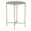 Modern Accents Travertine Stone Gold Frame Table