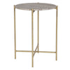Modern Accents Travertine Stone Gold Frame Table