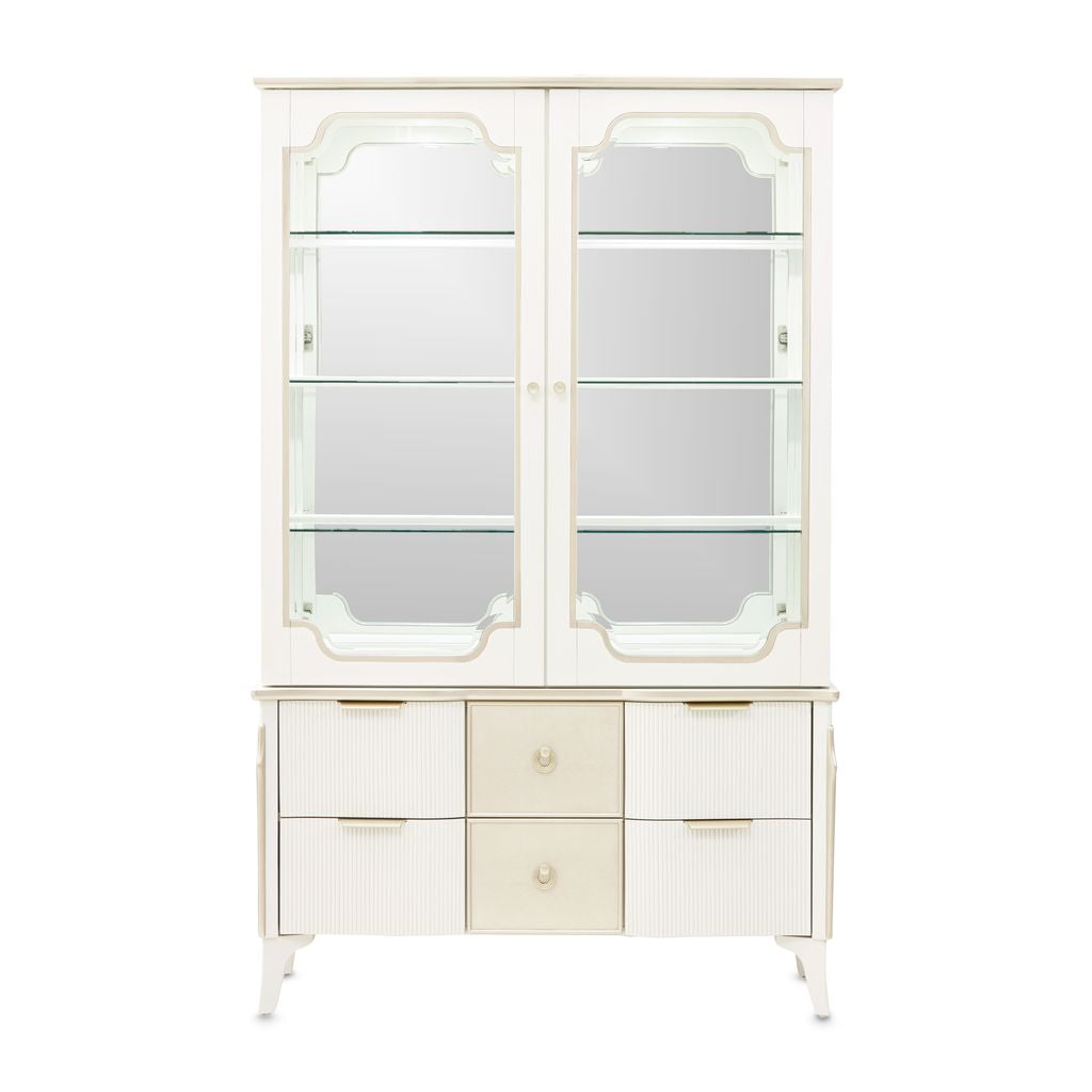 Michael Amini La Marisia Display Cabinet - Creamy Pearl