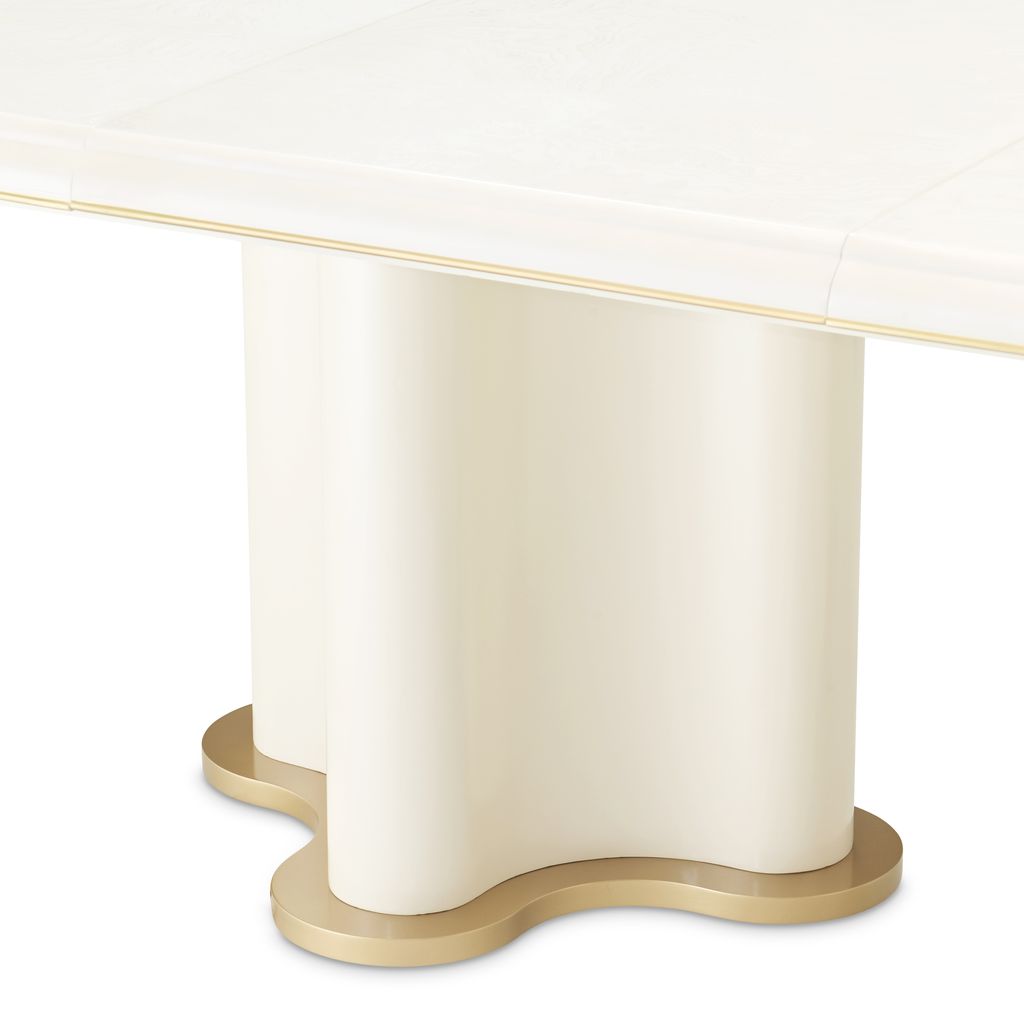 Michael Amini La Terrazza Double Pedestal Dining Table - Creamy Pearl