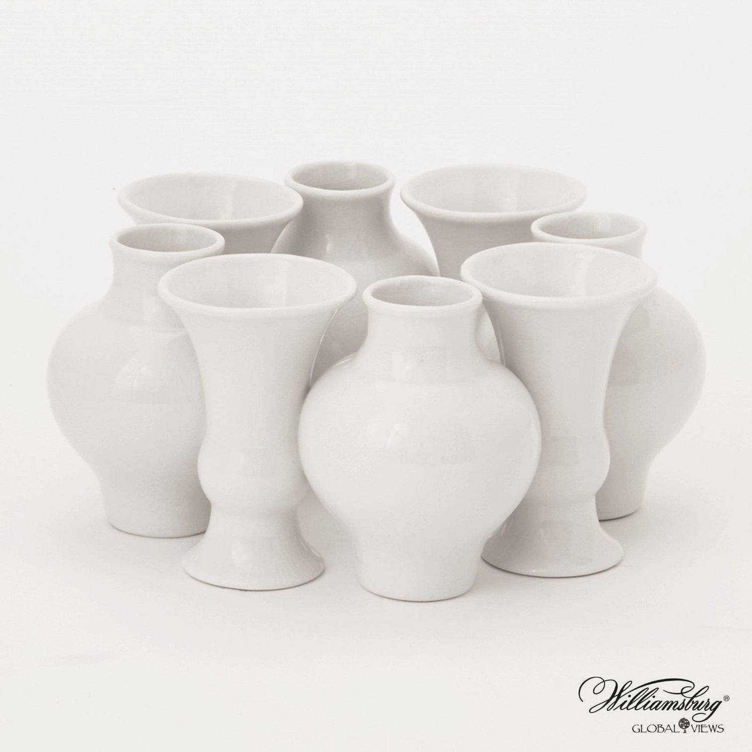 Global Views White Crackle Chinoise Bud Vase Wreath