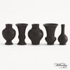 Global Views Matte Black Set of 5 Mini Chinoise Vases