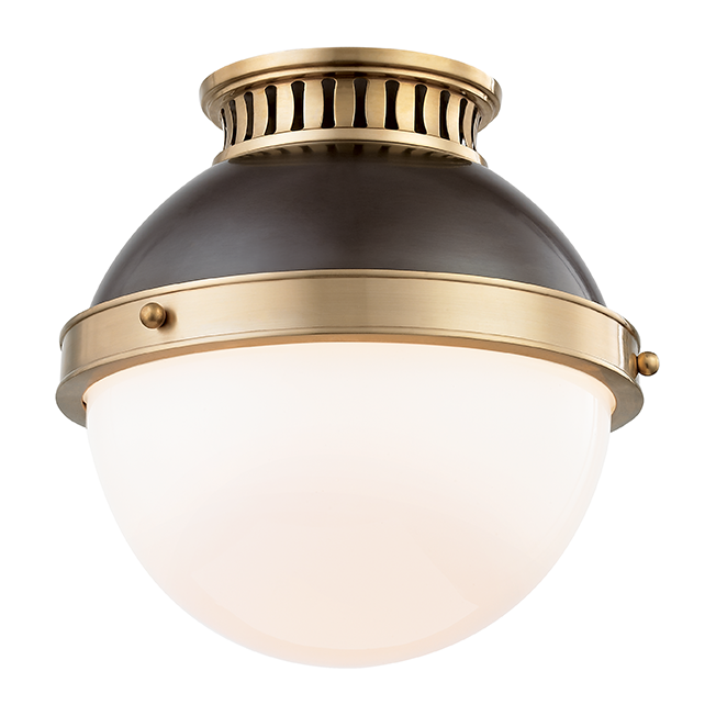 Hudson Valley Lighting Latham 1 Light 9.5 inch Aged/Antique Distressed Bronze Flush Mount Ceiling Light