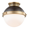 Hudson Valley Lighting Latham 1 Light 9.5 inch Aged/Antique Distressed Bronze Flush Mount Ceiling Light