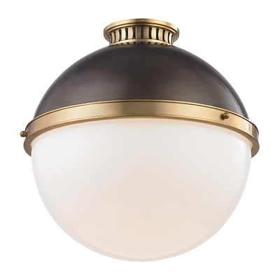 Hudson Valley Lighting Latham 1 Light 14.75 inch Aged/Antique Distressed Bronze Flush Mount Ceiling Light