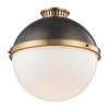 Hudson Valley Lighting Latham 1 Light 14.75 inch Aged/Antique Distressed Bronze Flush Mount Ceiling Light
