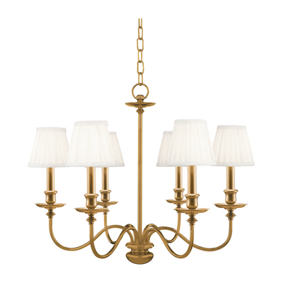 Hudson Valley Lighting Menlo Park 6 Light 25 inch Aged Brass Chandelier Ceiling Light