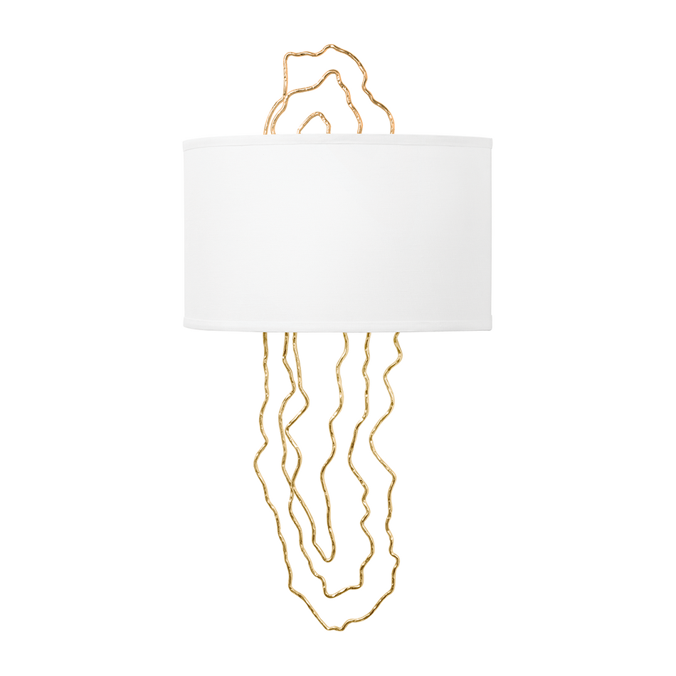 Corbett 5th Avenue 2 Light Vintage Gold Leaf Wall Sconce Wall Light