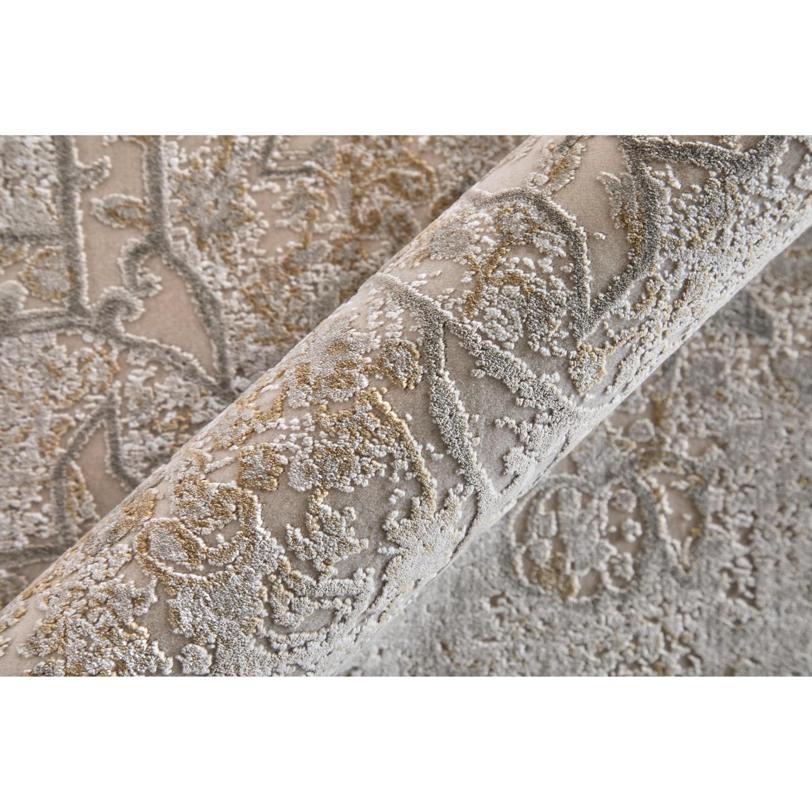Feizy Cadiz 39T0F Traditional Medallion Rug in Ivory/Gray/Gold