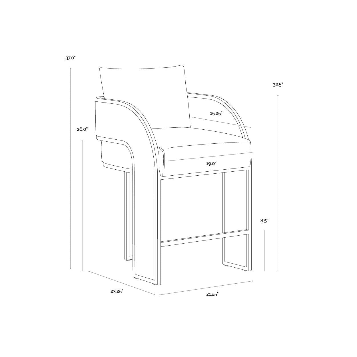 Sunpan Baz Counter Stool