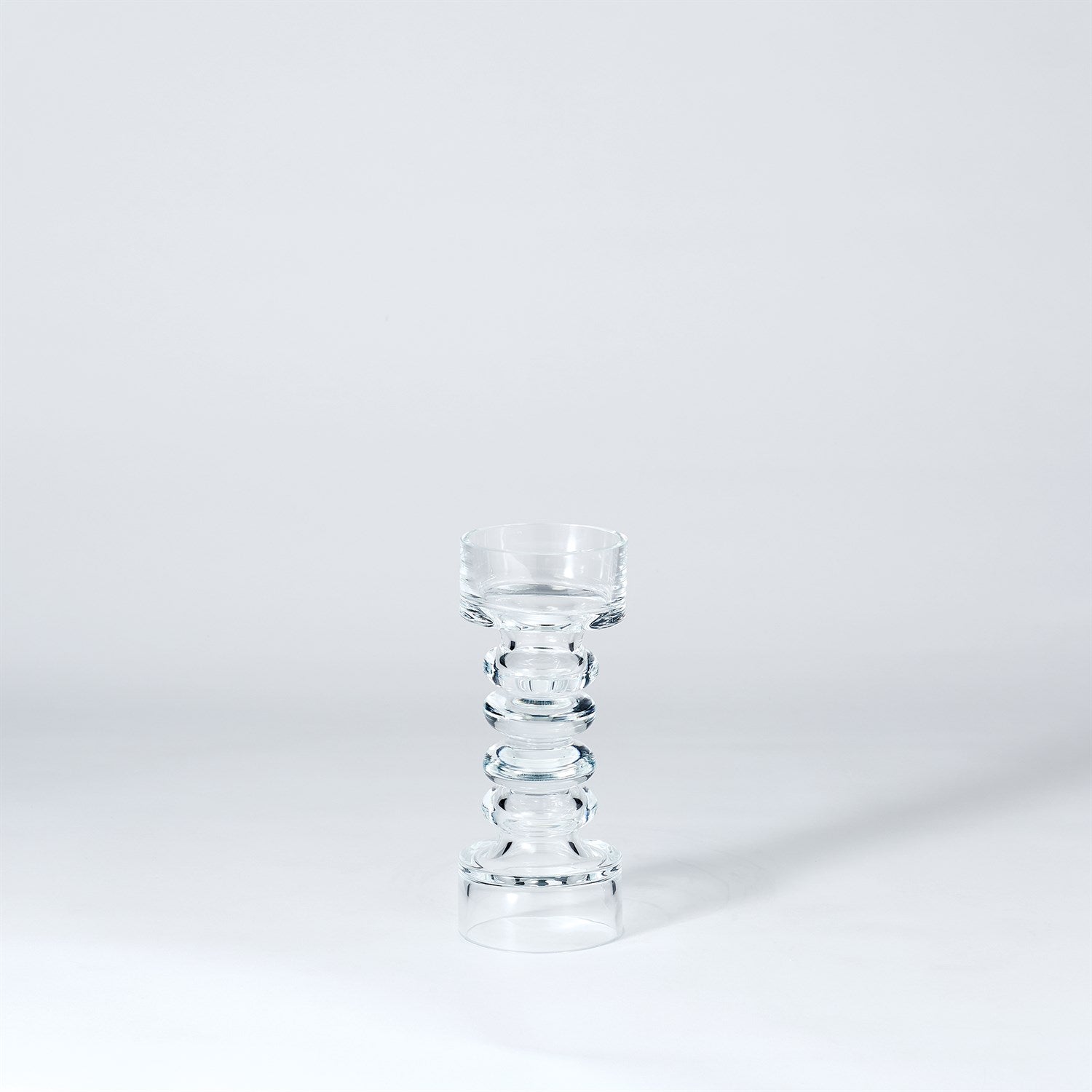 Global Views Glass Ribbed Candleholder
