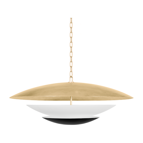 Corbett Adara 6 Light Vintage Gold Leaf And Soft Black Pendant Ceiling Light