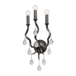 Corbett Aveline 3 Light Black Silver Leaf Wall Sconce Wall Light DSC