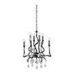 Corbett Aveline 8 Light Black Silver Leaf Chandelier Ceiling Light Clearance