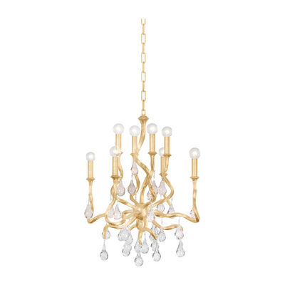 Corbett Aveline 8 Light Gold Leaf Chandelier Ceiling Light Clearance