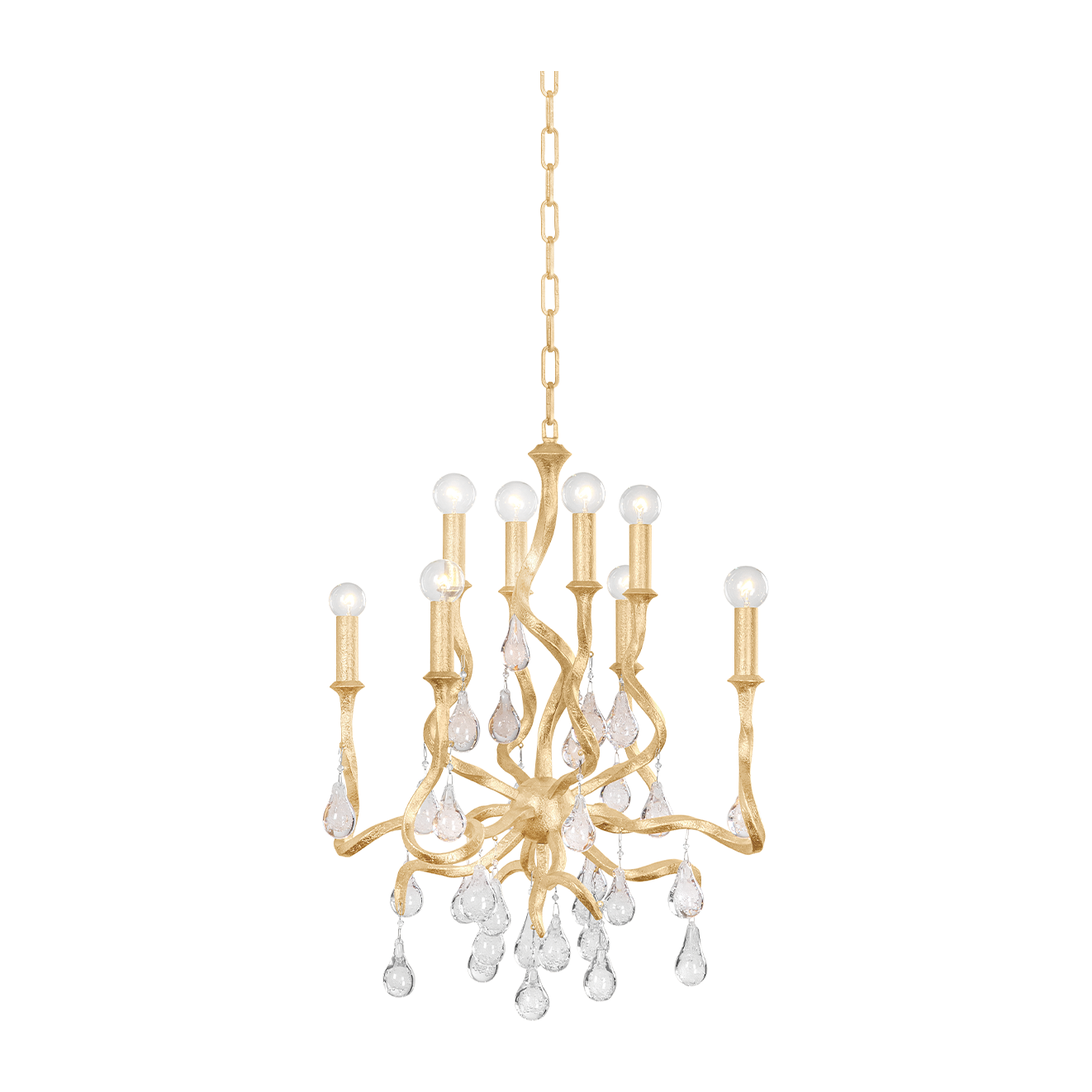Corbett Aveline 8 Light Gold Leaf Chandelier Ceiling Light Clearance