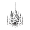 Corbett Aveline 12 Light Black Silver Leaf Chandelier Ceiling Light