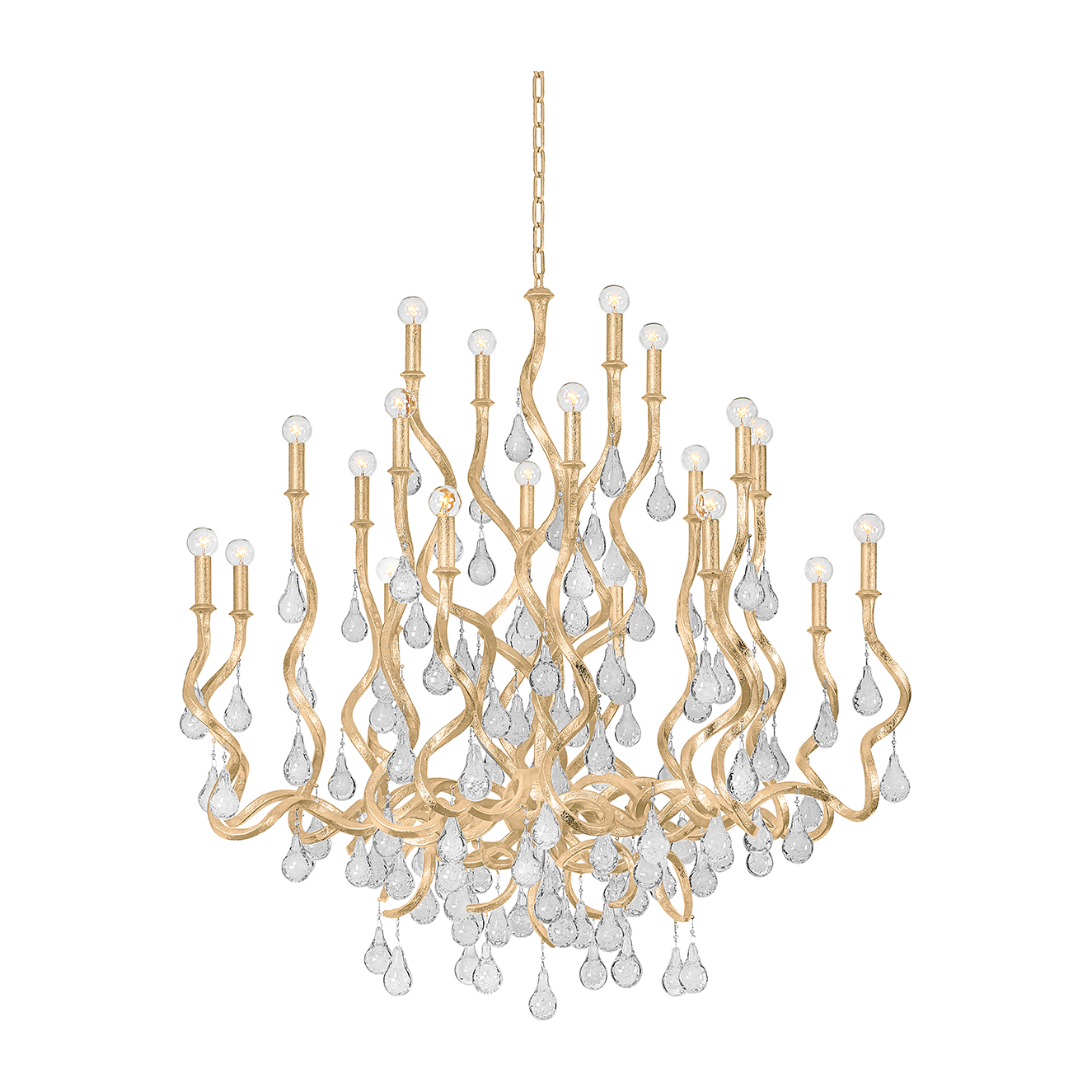 Corbett Aveline 20 Light Gold Leaf Chandelier Ceiling Light