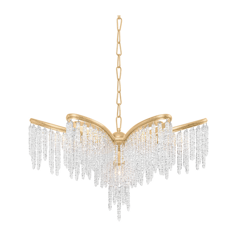 Corbett Pandora 7 Light Gold Leaf Chandelier Ceiling Light