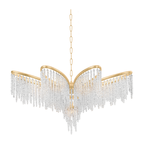 Corbett Pandora 9 Light Gold Leaf Chandelier Ceiling Light