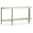 Magnussen Home Jennings Edgecomb Grey And Weathered Antique Nickel Demilune Sofa Table