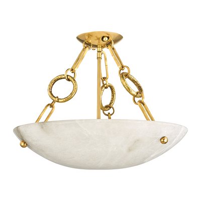 Corbett Yadira 4 Light Vintage Brass Semi Flush Ceiling Light