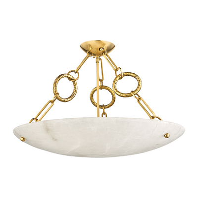 Corbett Yadira 6 Light Vintage Brass Semi Flush Ceiling Light