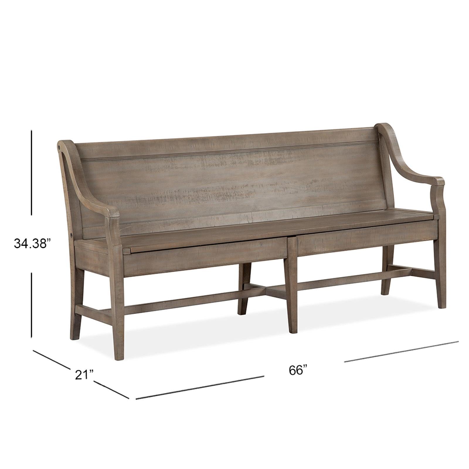 Magnussen Home Paxton Place Dovetail Grey Bench With Back